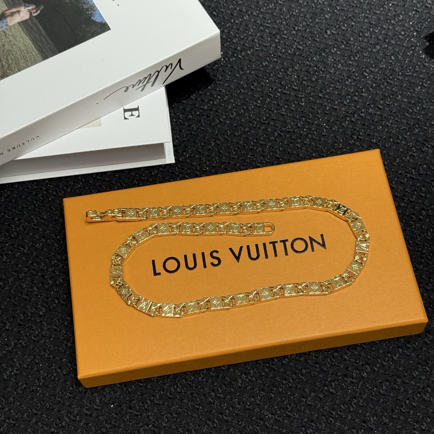 Louis Vuitton Gold Tone Monogram Necklace Louis Vuitton Gold Tone Monogram Necklace